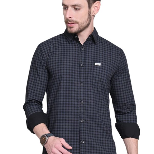 Majestic Man Men Comfort Slim Fit Pure Cotton Tartan Checked Casual Shirt