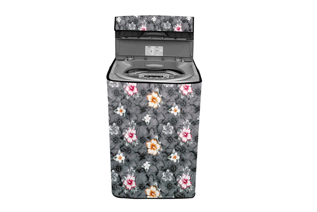 The Furnishing Tree Washing Machine Cover Floral Grey Compatible for Godrej 7.5 Kg Fully-Automatic Top Loading WTEON ADR 75 5.0 FDTH GPGR