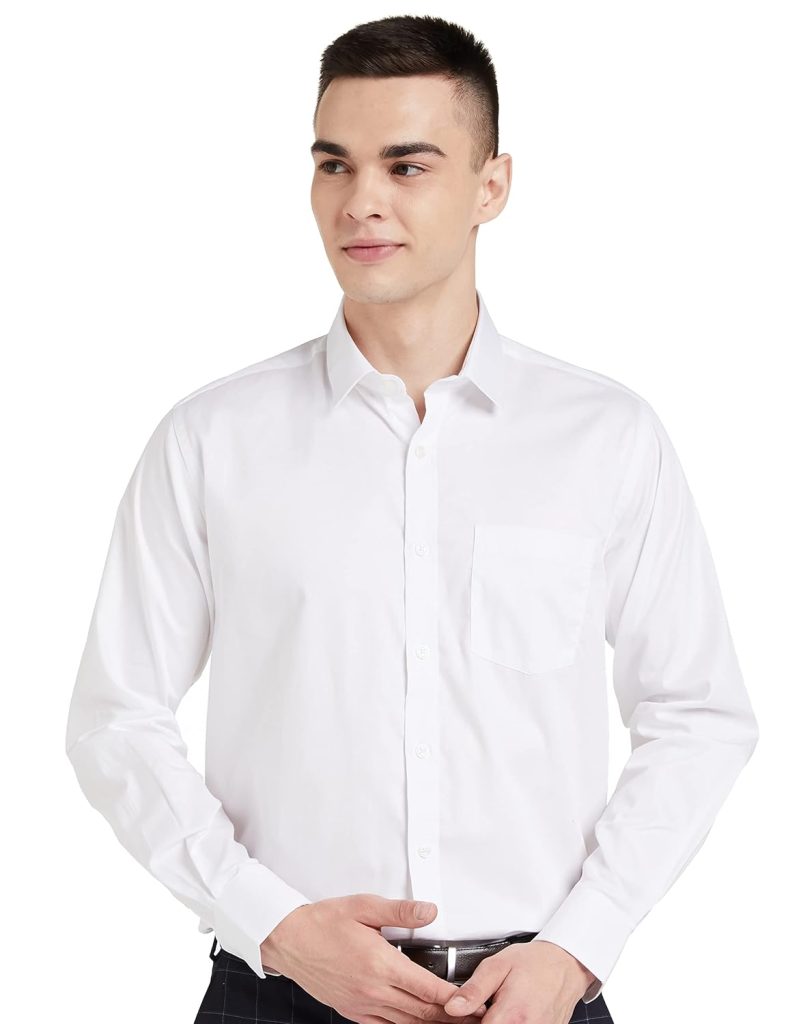 Amazon Brand - Symbol Men's Solid Cotton Formal Shirt | Plain | Full Sleeve - Regular Fit (Available in Plus Size and Combo Packs)
