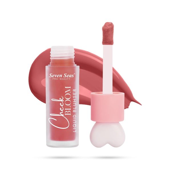 Seven Seas Cheek Bloom Liquid Blusher & Lip Gloss | Highly Pigmented | Long-lasting | Waterproof | Buildable & Blendable | All Skin Types | (Shade- 04 Natural Blush-5g)