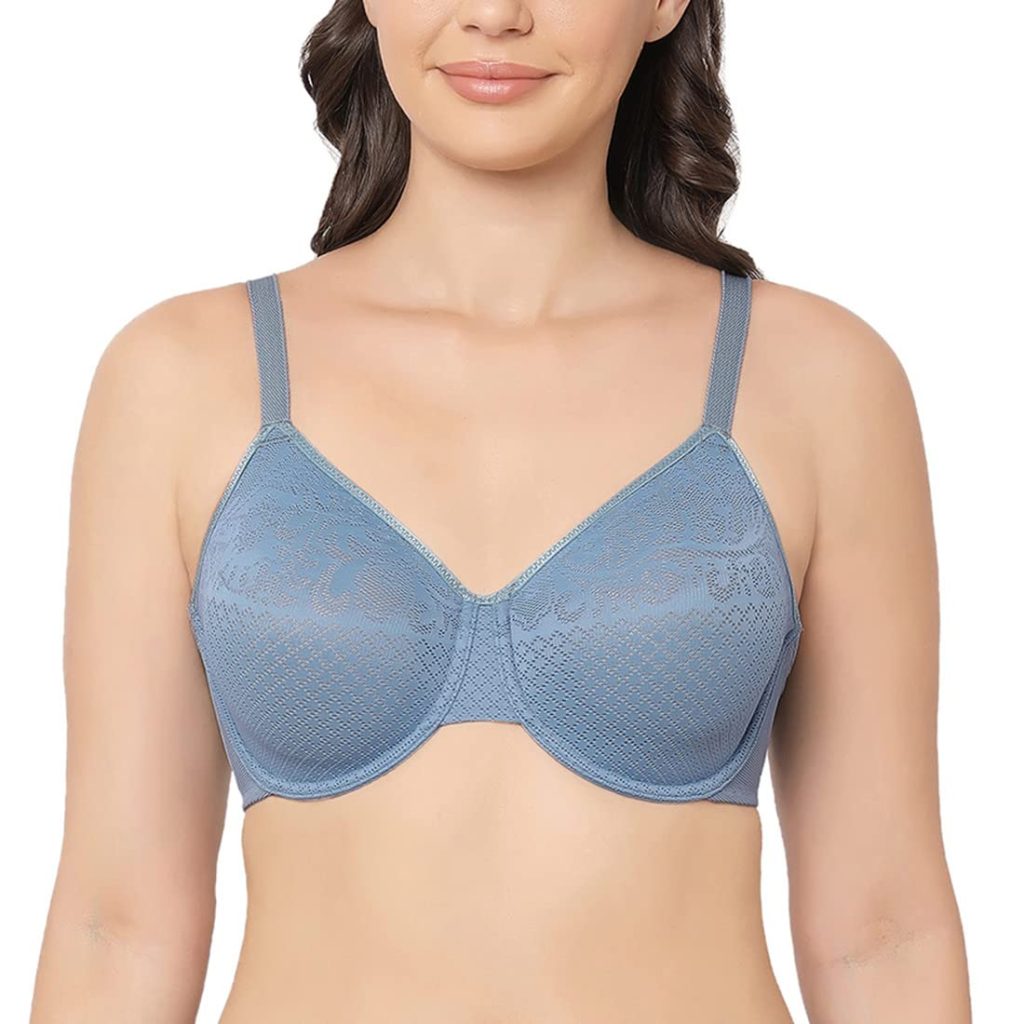 WACOAL Women’s Visual Effects | Non Padded | Wired |Full Cup| Everyday Wear | Plus Size | Full Support | Minimizer Bra Blue (34C)