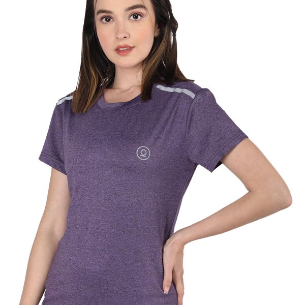CHKOKKO Women's Polyester Regular Fit Round Neck Gym Sports T-Shirts