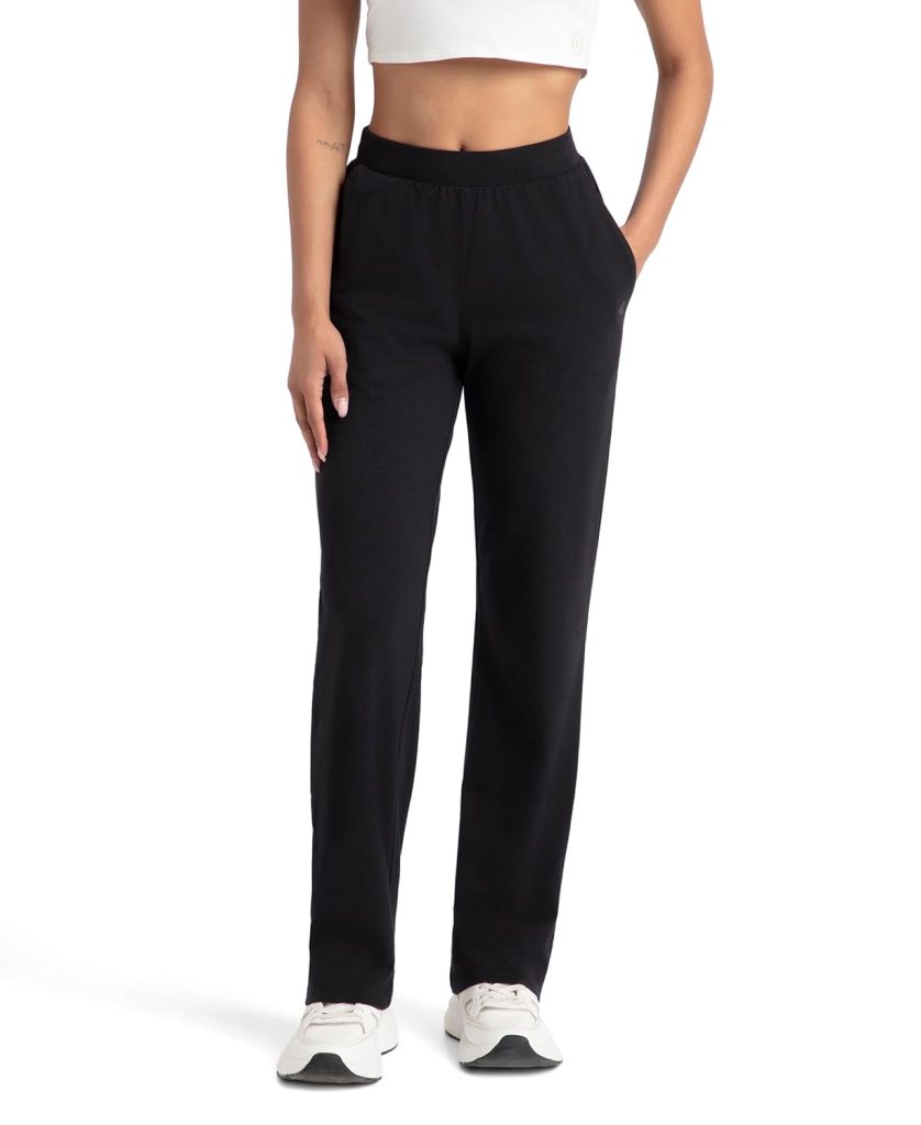 Jockey 1302 Women's Super Combed Cotton Elastane Stretch Mid Rise Relaxed Fit Trackpants with Side Pockets