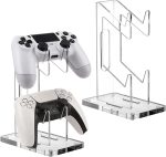 OOPZ Dual game pad Controller Holder Gaming Accessories, Suitable for Almost All Controllers, Controller Stand for Xbox ONE PS4 PS5 STEAM PC (Crystal Clear)