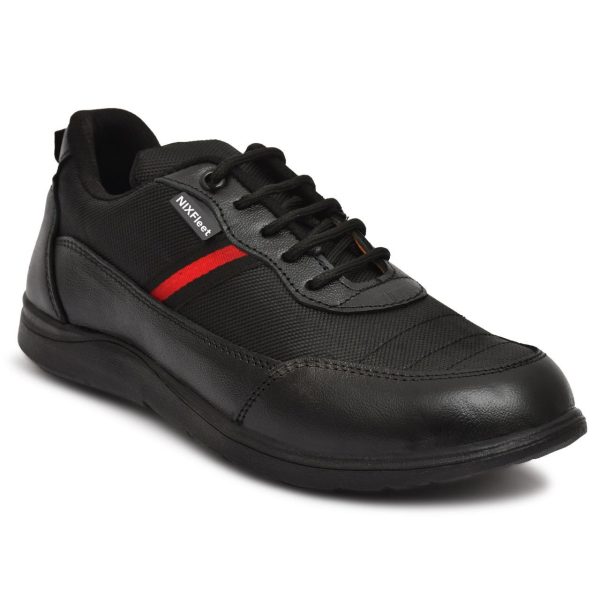 NIXFLEET Steel Toe Sports Look Safety Shoes for Men: Stylish and Sturdy Heavy-Duty Footwear with Slip-Resistant Outsole Black Size UK7