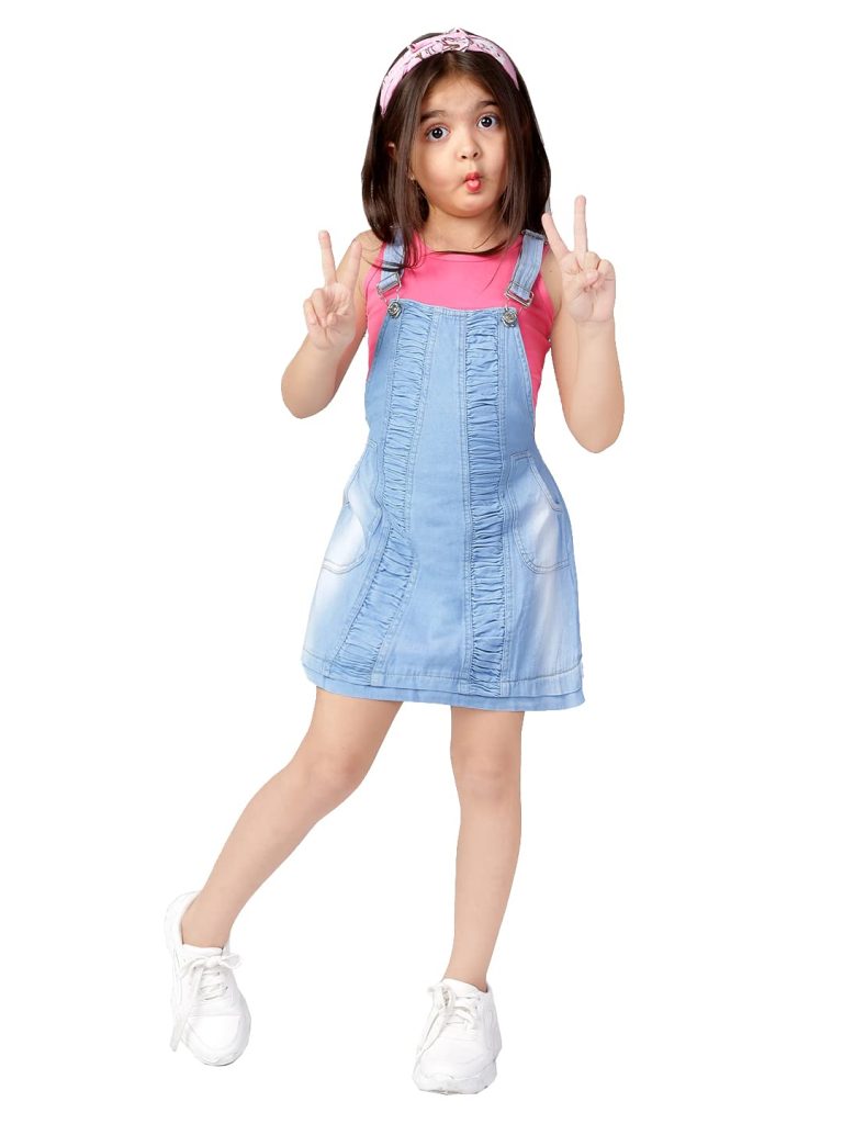 Naughty Ninos Girl's Pinafore Above The Knee Dress