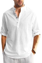 Bellstone Men's Solid Regular Fit Dress Shirt