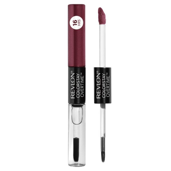 REVLON Colorstay Overtime Lipcolor, Long-wearing, Shiny Lip color, Kiss proof & Smudge Proof. 99% Moisturizing ingredients, Relentless Raisin - (270)