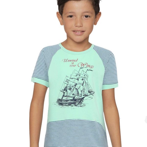 L'Adore Boy's Black Plain Short Sleeve T-Shirt