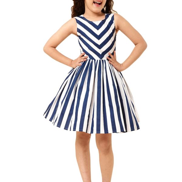 A.T.U.N. (ALL THINGS UBER NICE) Girls Polyester Fit and Flare Knee Length Casual Dress