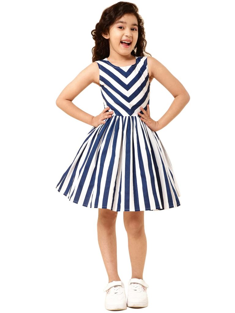 A.T.U.N. (ALL THINGS UBER NICE) Girls Polyester Fit and Flare Knee Length Casual Dress