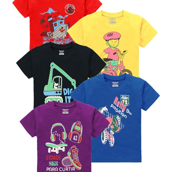 kiddeo Boys Half Sleeve t Shirts (2k18)(02)(Pack of 5)