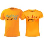 Hangout Hub Kids Combo T Shirts for Boy Brother and Girl Sister | Regular Fit Printed Sister Make Break Rule Family Kids Sibling T-Shirts (Set of 2, Cotton)