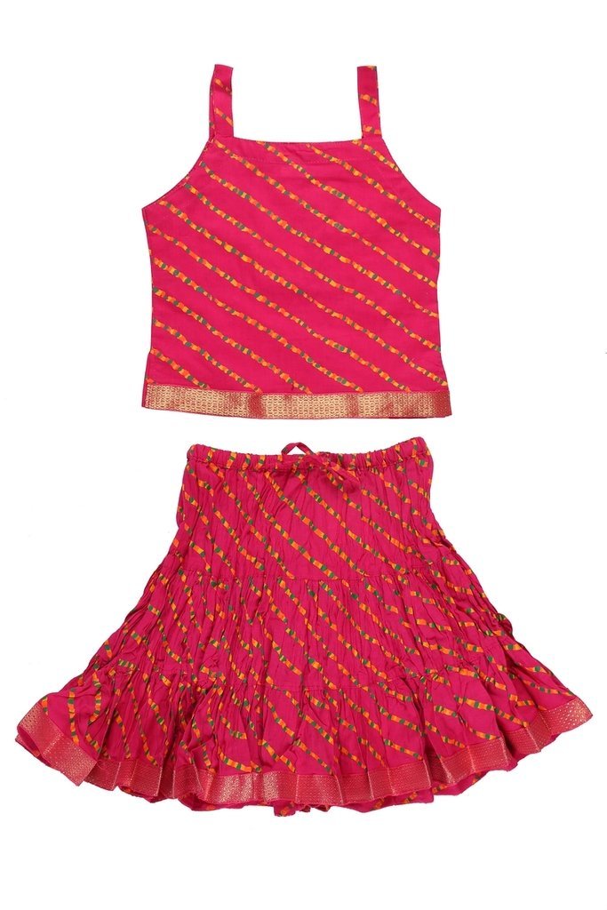 Jaipur Kala Kendra Baby Girl's Cotton Readymade Lehenga Choli (KID236_Pink_Pink_6-12 Months)