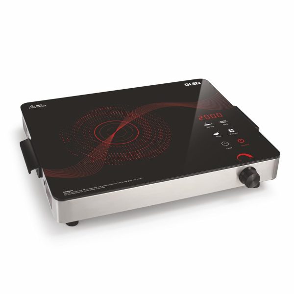 Glen 2000W Infrared Induction Stove with Grill Rack for Barbecue, Crystal Glass Plate, Digital Display, 3 Preset Cooking Modes, Touch Control, Infrared Cooktop Hot Plate (SA3074_Infra)