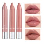 DJATI Nude Cryon Pen Glossy Lipsticks Combo of 3 Pcs - Long-Lasting Comfortable Colour with Smooth Finish, Lock-in Moisture, Perfect for Women & Girls