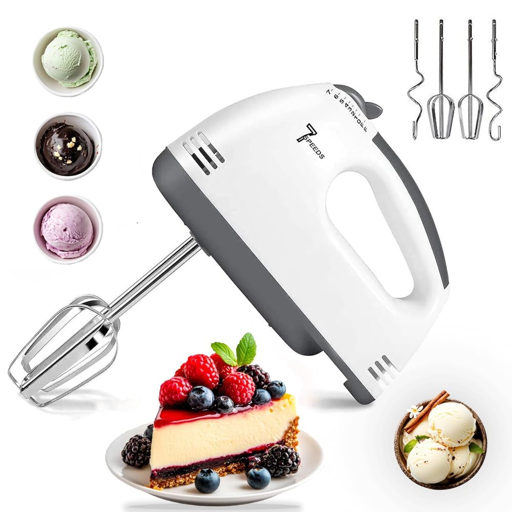 BrenzaFab 260W Electric Hand Mixer | Hand Blender | Egg Beater | Cake Maker | Beater Cream Mix | Food Blender | Whipping Cream, Kitchen Beating Eggs Cake With 7-Speed