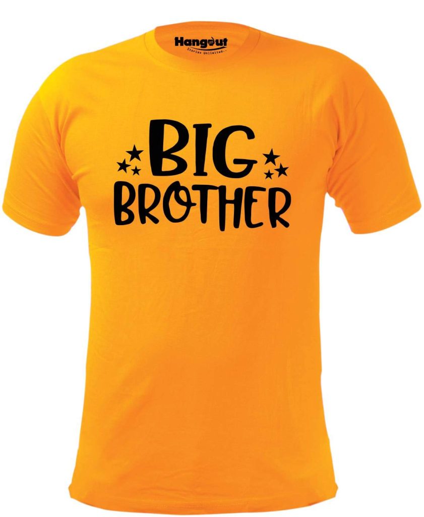 Hangout Hub Big Brother|Little Brother Printed T-Shirt for Boys | Super Combed Cotton Kids T-Shirt | Fade-Resistant Breathable Apparel (0-14 Years Size Option) Pack of 1 Tee