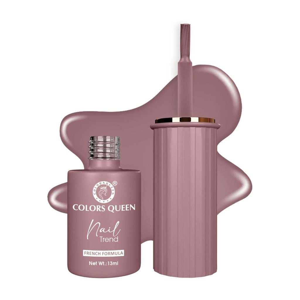 Colors Queen Nail Trend Glossy Nail Polish | Chip Resisting & Quick Drying Nail Paint with High Shine | 7 Toxin Free Formula | Long Lasting & Vibrant Nail Paint for Women (Rose Dust, 13ml)