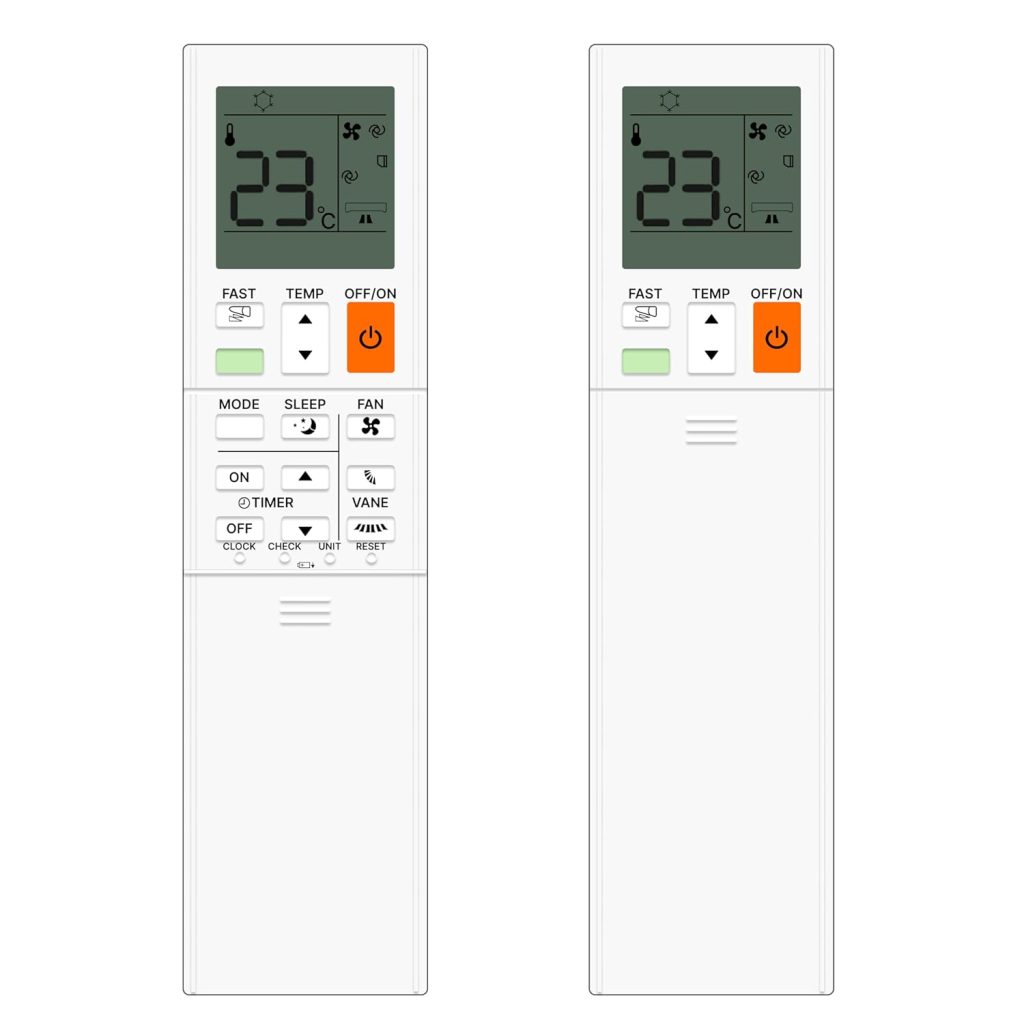 Zieva Compatible For Mitsubishi Ac Remote Replacement For 1, 1.5, 2 Ton Split/Window Air Conditioner - Please Match The Original Remote (Ac 244),White