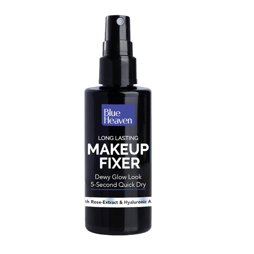 Blue Heaven Long-Lasting Makeup Fixer | Paraben Free & Sweat Proof | Infused with Vitamin E and Aloe Vera | Dewy Glow and Silk Matte Effect Setting Spray for Makeup | 60ml