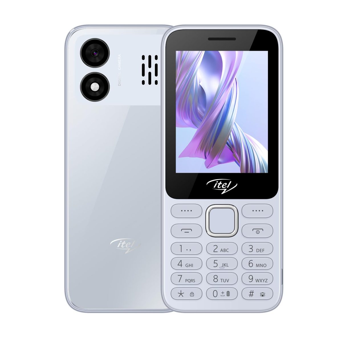 itel it5330 Keypad Mobile Phone | 2.8" Big Display | Premium Glass-Like Back Design | 1900mAh Long-Lasting Battery | Auto Call Recording | Wireless FM | Light Blue