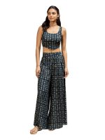 FIORRA Women's Navy Blue Cotton Printed Co-ord Set