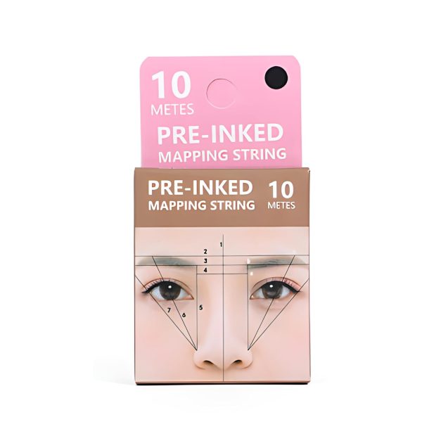 Globelle Mapping Thread for Eyebrow Marking – Pre-Inked Thread for Precise Brow Shaping and Symmetry, Ideal for Microblading, PMU, and Professional Makeup Artists (Black)