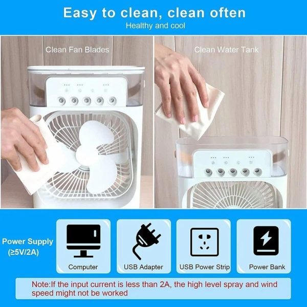 JRS portable table top air conditioner | kitchen fans for home cooking | emergency light with | duet mini powerful personal table cooling | mini air cooler for room cooling