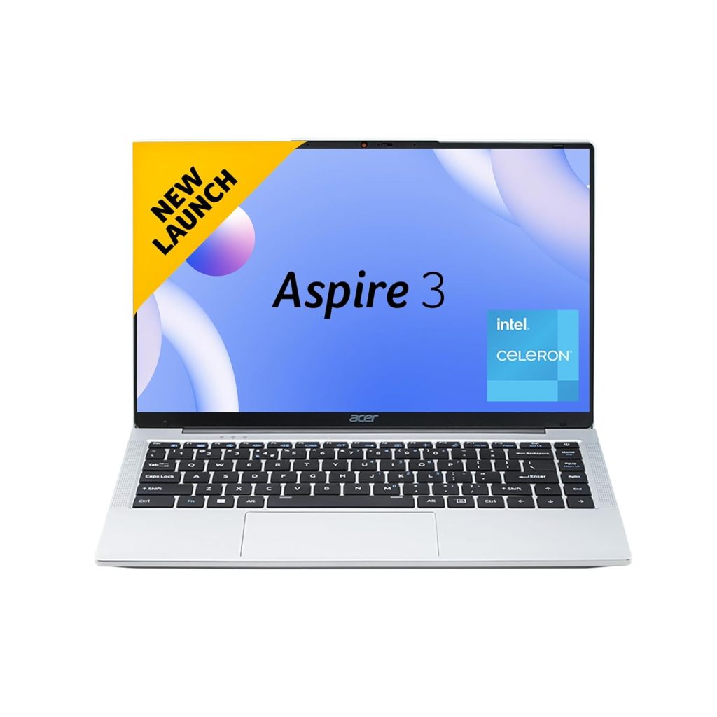 Acer Aspire 3, Intel Core Celeron N4500, 8GB LPDDR4X, 512GB SSD, HD, 14"/35.56cm, Windows 11 Home, Pure Silver, 1.3KG, A324-45, HD Webcam, 38 WHR Laptop