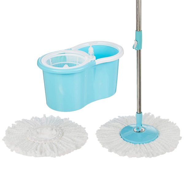 Raxon Innovation Stainless Steel Microfiber Floor Cleaning Mop with Removable Washable Cleaning Pad and Integrated Water Mechanism,mop for Cleaning Floor(Multicolour) (Spin Mop)