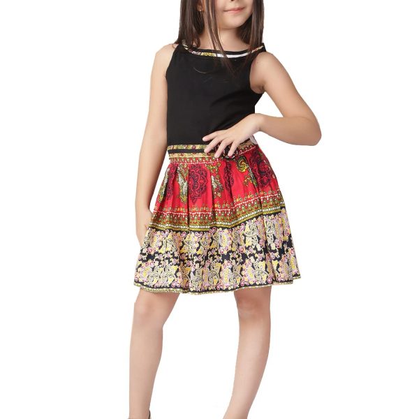 Naughty Ninos Girl's Fit & Flare Above The Knee Printed Fit and Flared Dress
