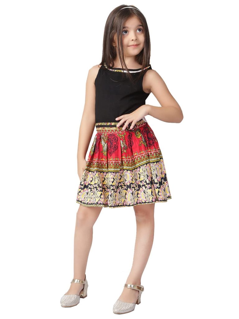 Naughty Ninos Girl's Fit & Flare Above The Knee Printed Fit and Flared Dress