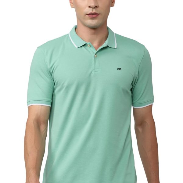 Peter England Men's Snug Fit Solid Polo T-Shirt with Coloured Collar Tipping| Cotton Rich| Premium Pique Weave