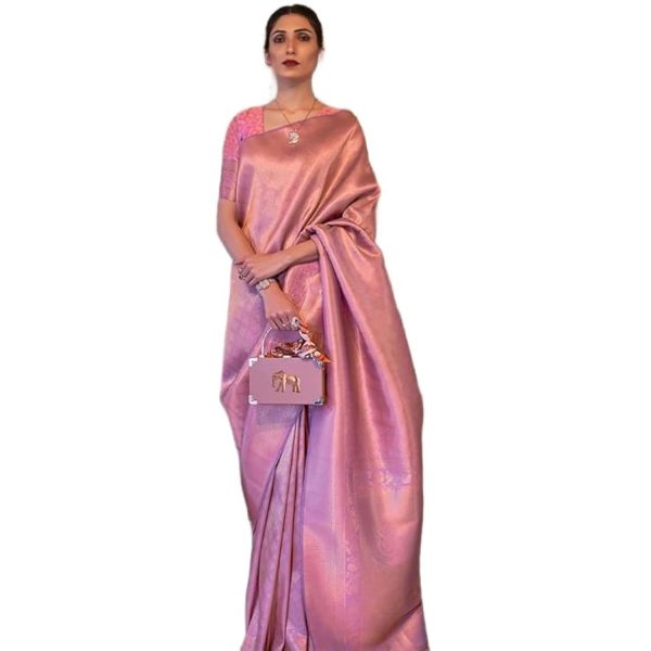 MADHUHANSH Women's kanjivaram banarasi silk saree Zari Woven for festival Wedding silk with rich pallu Design sarees for women with Unstitched blouse piece