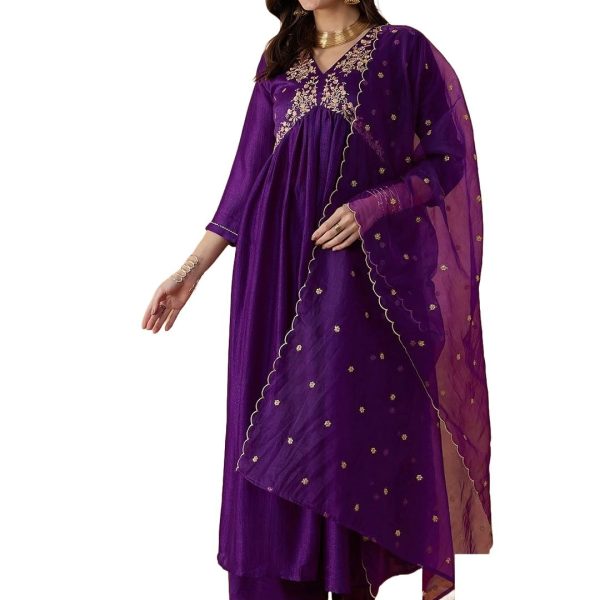 Alvami Women Kurta and Pant Set With Dupatta