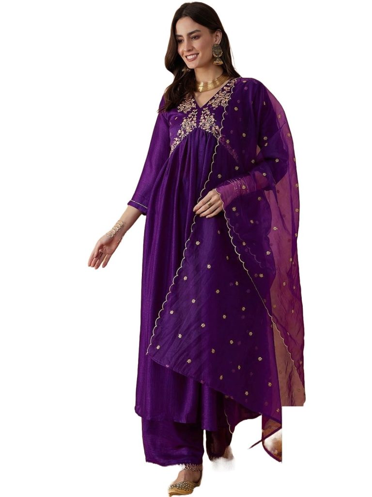 Alvami Women Kurta and Pant Set With Dupatta