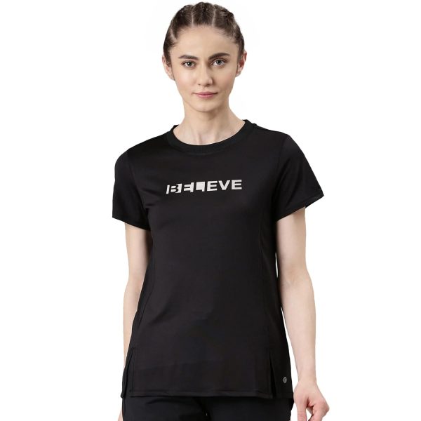 Enamor Womens Athleisure A306-Dry Fit with Antimicrobial & Sweat Wicking Crew Neck Short Sleeve Breathe Active Wear T-Shirt