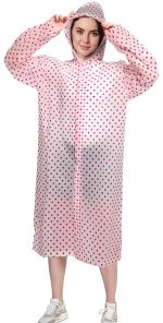 Allextreme EXRS02A Women EVA Transparent Rain Coat Hooded Outdoor Water Resistant Portable Raincoat Suit (Universal Size, Random Colors)