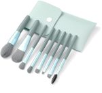 URBANMAC Makeup Brush Set 8PCS Mini With Storage (Blue Gray)