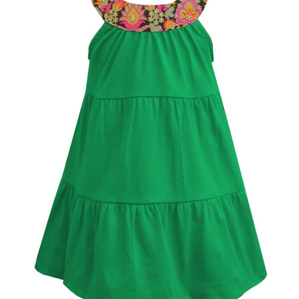 A.T.U.N. (ALL THINGS UBER NICE) Girls Cotton Embroidery Knee Length Skater Casual Dress