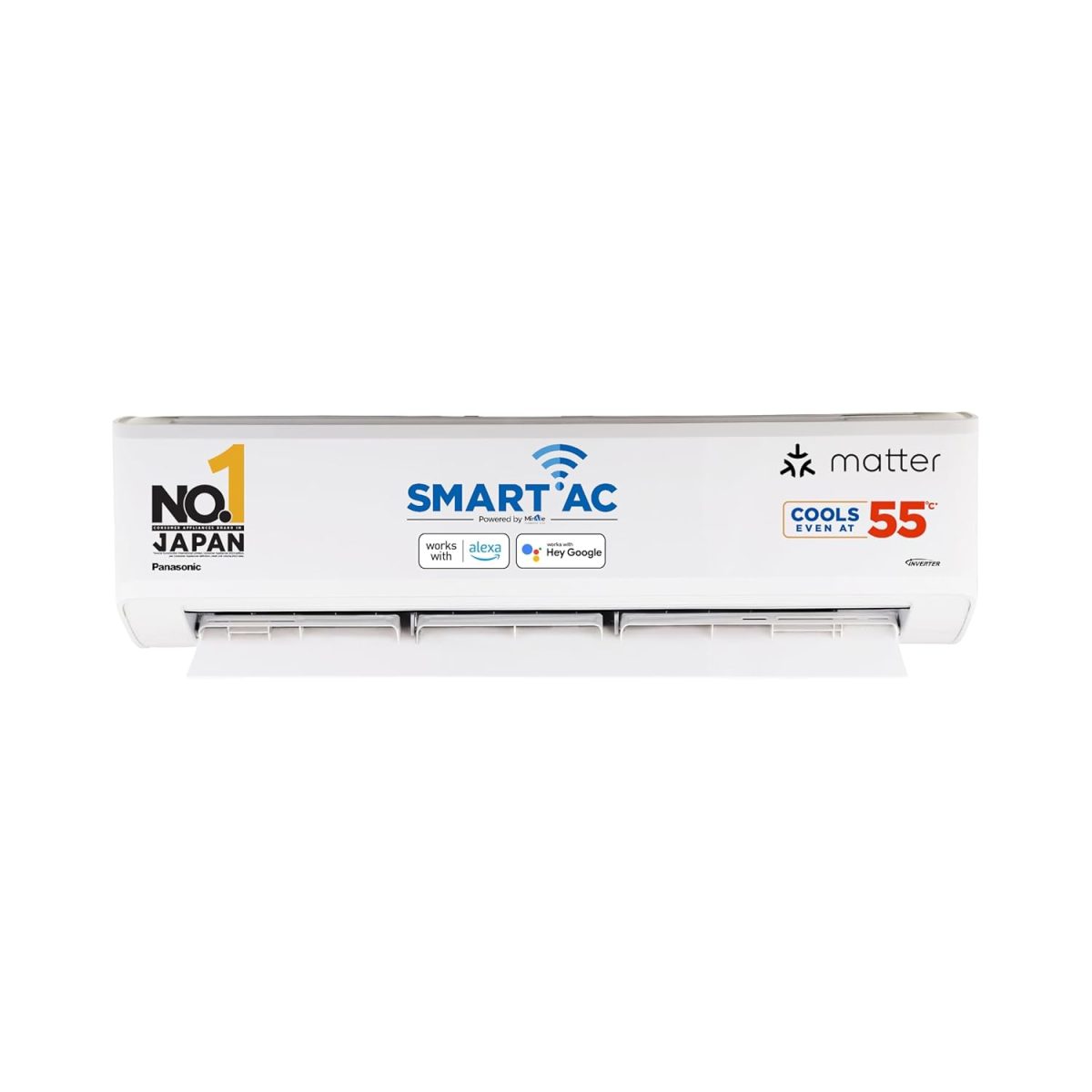 Panasonic 1.5 Ton 4 Star Premium Wi-Fi Inverter Smart Split AC (Matter Enabled, Higher Airflow, Copper Condenser, 7in1 Convertible, True AI, 4-Way, PM 0.1 Filter, CS/CU-NU18AKY4WX, White)
