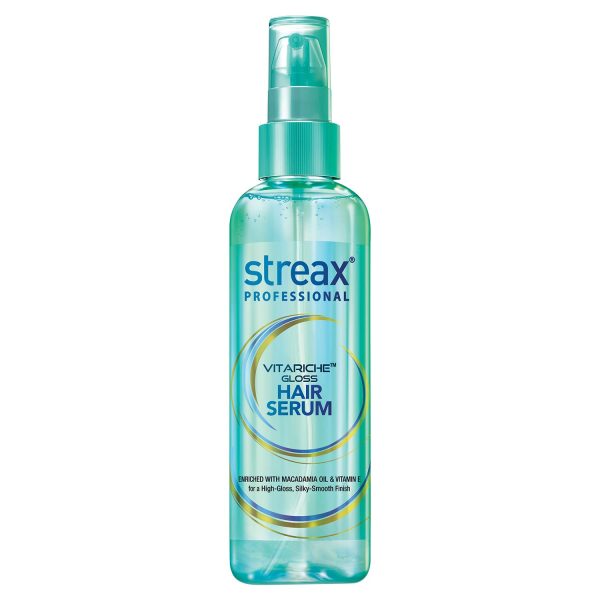Streax Professional Vitariche Gloss Hair Serum for Women & Men | Enriched with Macademia Oil and Vitamin E | For Gorgeous & Shiny Hair | Helps in Everyday Styling | Adds Shine to Hair | 200ml
