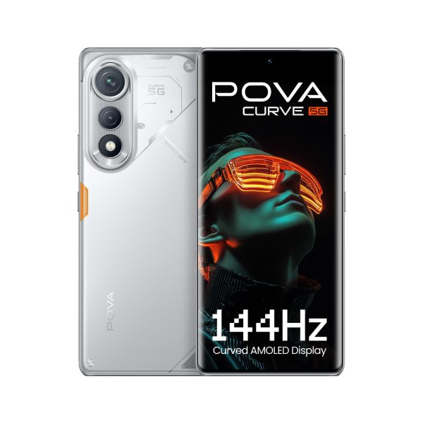 POVA Curve 5G (Magic Silver, 8GB+128GB) | 144Hz Curve AMOLED | Slimmest 7.45mm Curve with 5500mAh Battery | Segment's 1st AI with Indian Languages |Best AI Call Assistant | 64MP IMX682 Rear Camera
