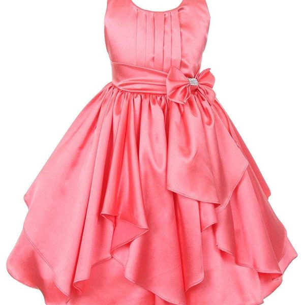 Fairy Dolls Girls Knee Length Satin Dress