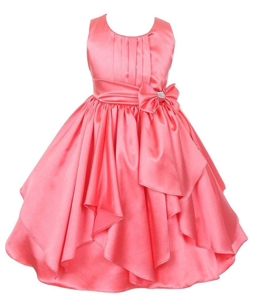 Fairy Dolls Girls Knee Length Satin Dress