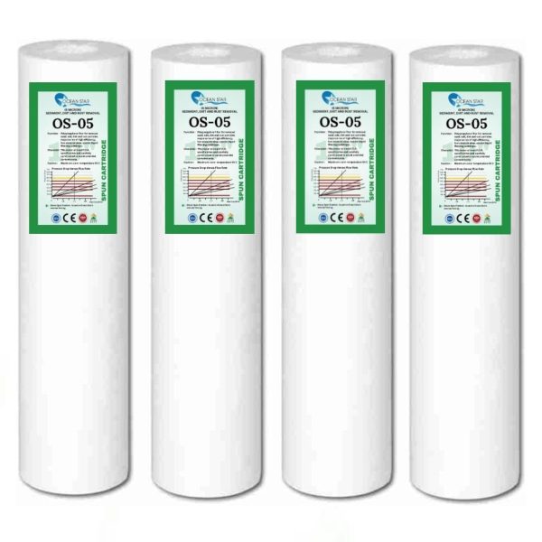 Ocean Star Technologies PP Spun Filter Cartridge | Pre-Filter Outer Candle | 5 Micron | 10 Inch for All Type RO Water Purifier (4)