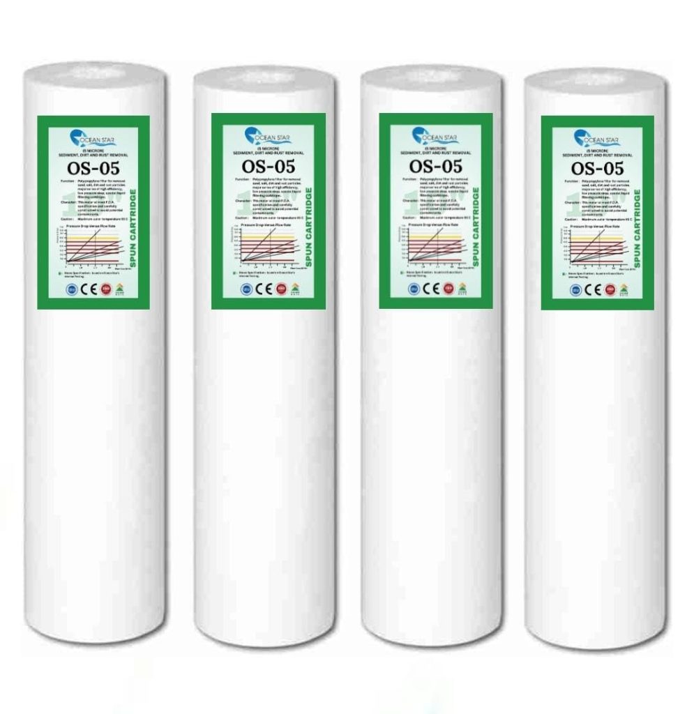 Ocean Star Technologies PP Spun Filter Cartridge | Pre-Filter Outer Candle | 5 Micron | 10 Inch for All Type RO Water Purifier (4)