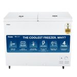 Haier HFC-325CM5, Double Door Combo Deep Freezer, Dual Compartment (Freeze & Chill together), Heavy Duty Compressor, metal liner with 4 Years Comprehensive Warranty (White)