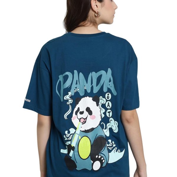 Fabflee Pure Cotton Oversized Baggy Fit Drop Shoulder Latest Aesthetic & Cool Graphic Printed Half Sleeve Tshirt for Women |Trendy Tees |Casual Loose Korean T-Shirt